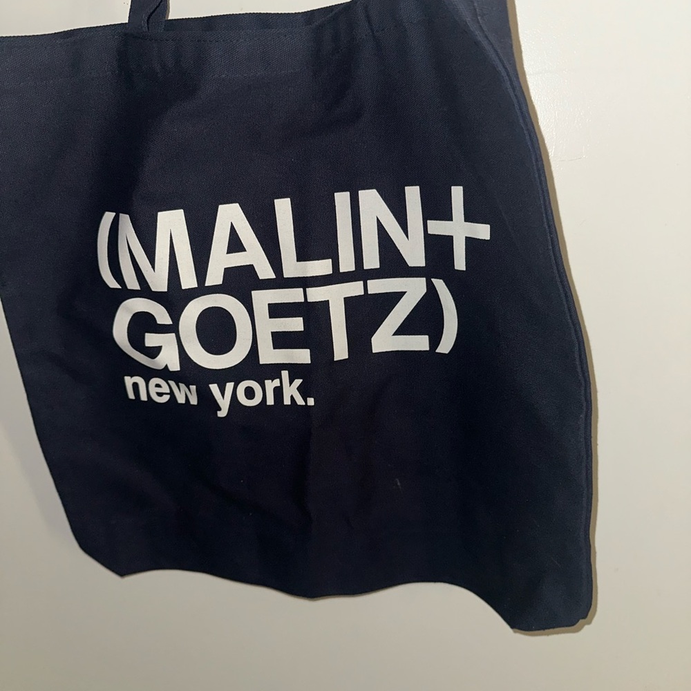 Navy Canvas Tote Bag with Bold Print